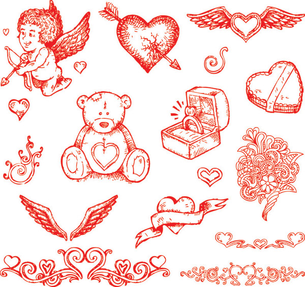 free vector Practical elements of vector 3 valentine day